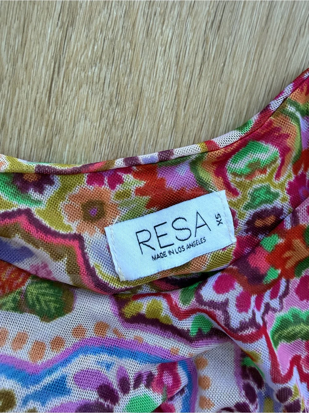 RESA Floral Halter Dress in Pink, Orange & Green - Picture 3 of 3